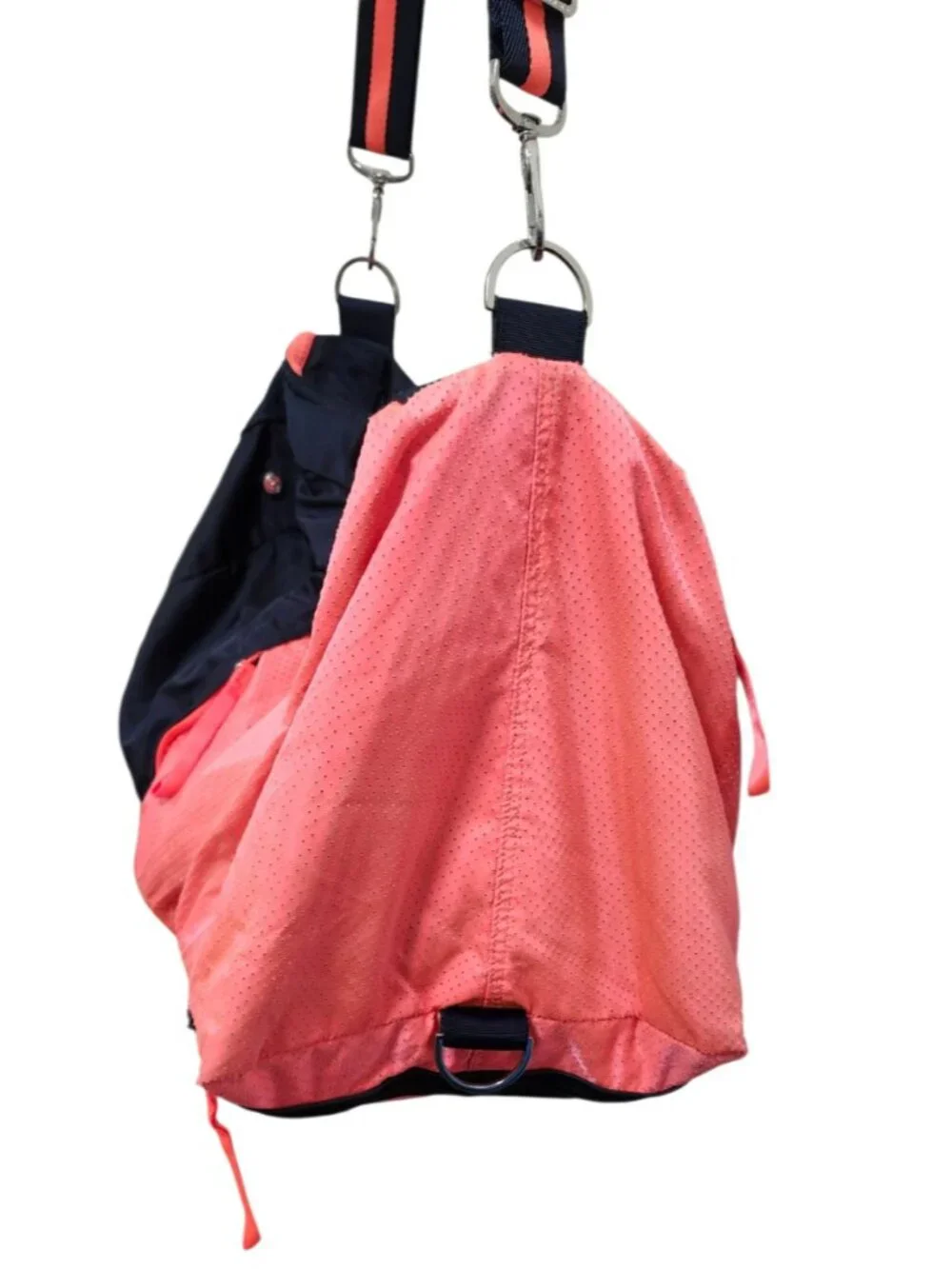 Lululemon Do It Up Gym Bag Neon Coral Navy Large Duffle Crossbody Travel Sport